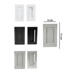 Maniglia Incasso Rettangolare Porta Scorrevole/Battente modello Duplex Mini Senza Foro Chiave Placchetta Copripresa varie finiture  Saletta